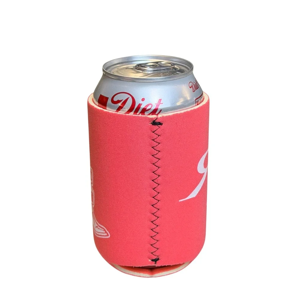 Reckless Kelly Can Cooler Koozie Pink Neoprene Merch Logo Flaming Cowboy Boot